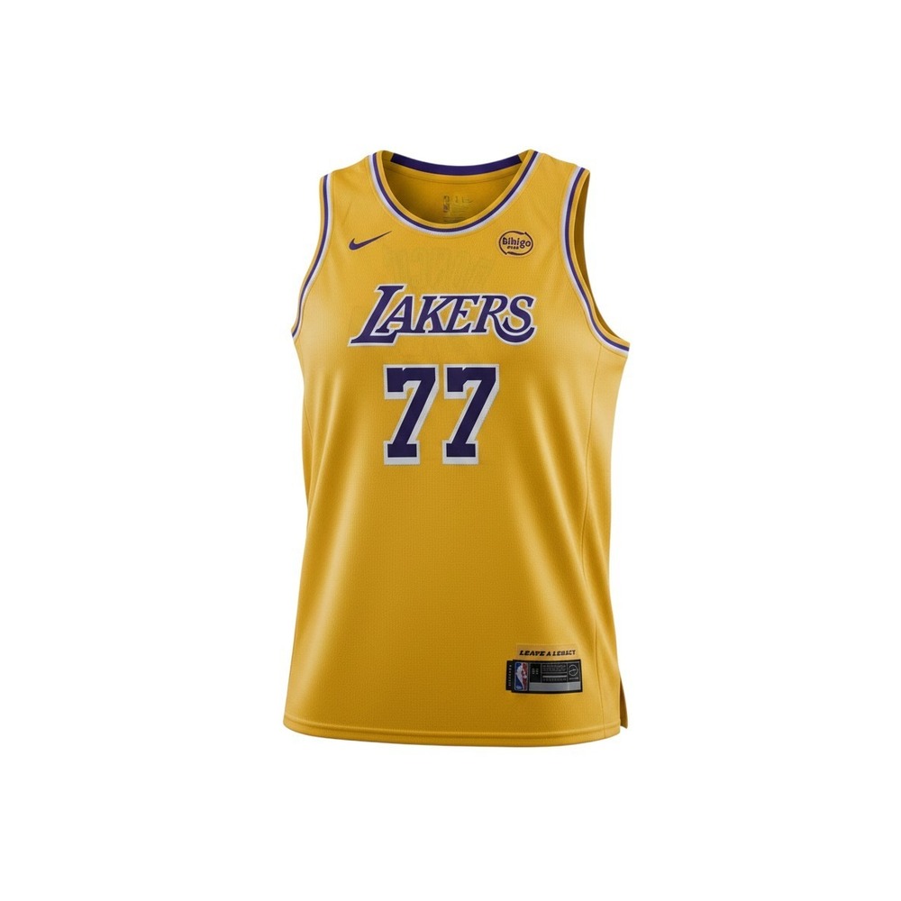 Nike Swingman Los Angeles Lakers Luka Dončić #77 Jersey Yellow Purple Men's Size